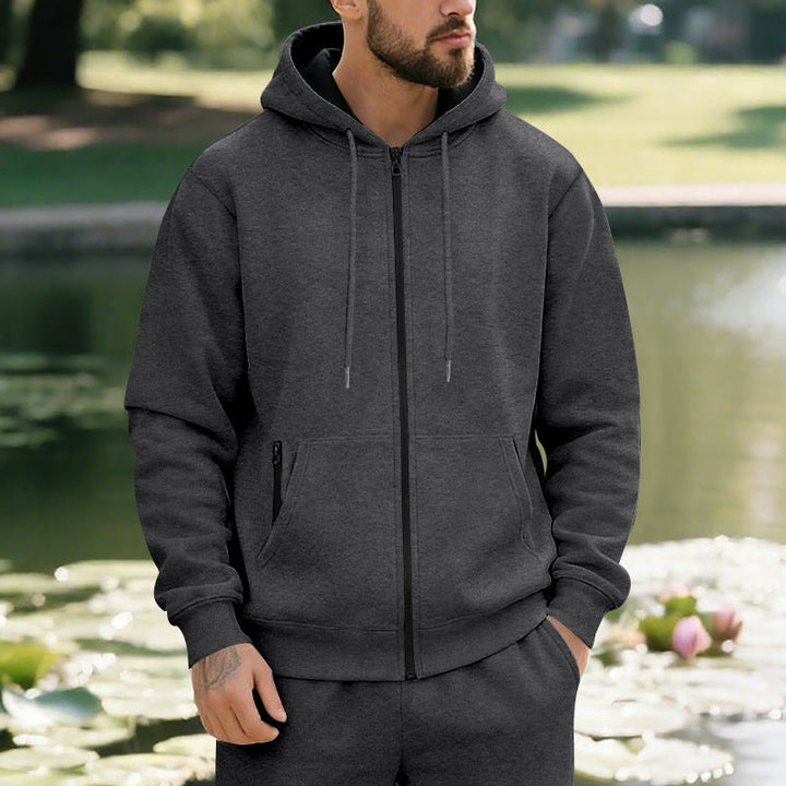 Kapuzenjacke Herren sportlich mit Reißverschluss und Taschen