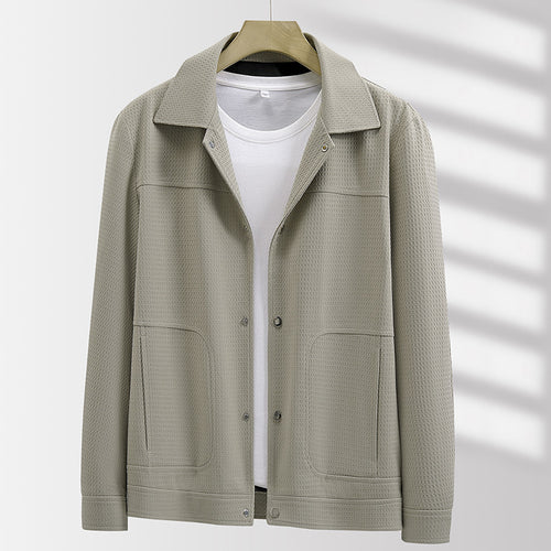 Herren Leichte strukturierte Hemdjacke mit Druckknöpfen und aufgesetzten Taschen Drune