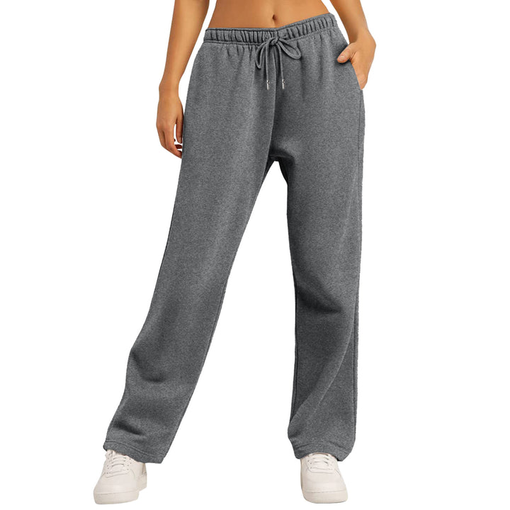 Damen nan extraweiche Relax-Hose mit hohem Komfortbund Kordelzug und geradem Bein Drune