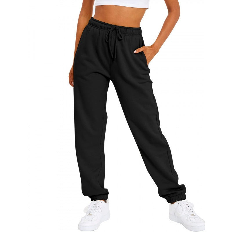 Damen nan locker sitzende Jogginghose mit hohem Komfortbund, verstellbarem Kordelzug und tiefen Seitentaschen Drune