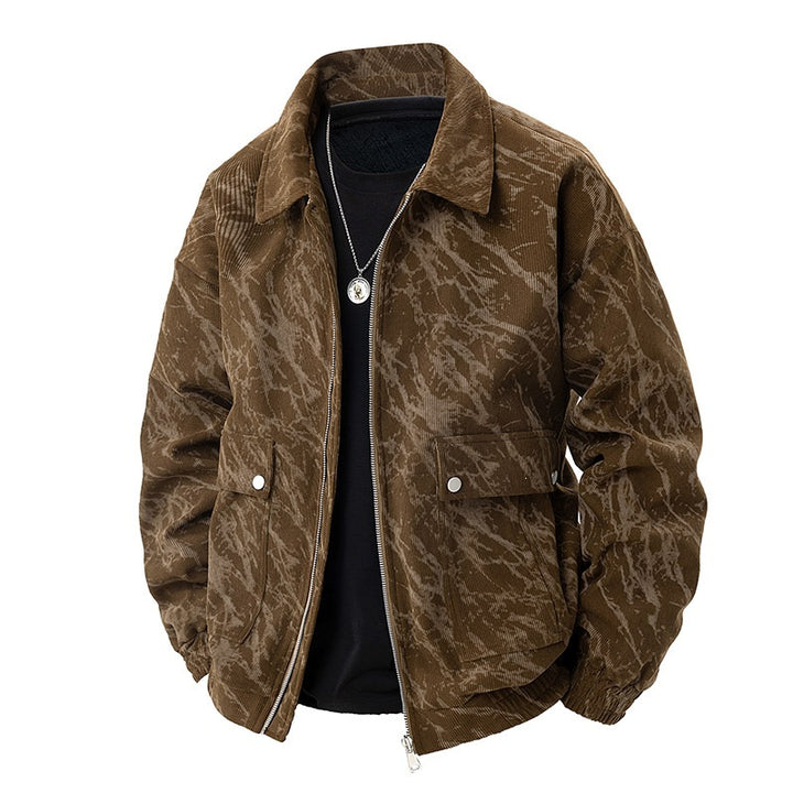 Herren Kunstvelours‑Bomberjacke im Oversize‑Boxy‑Cut mit Zwei‑Wege‑Reißverschluss & elastischem Saum Drune