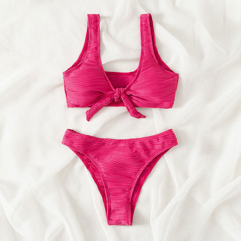Damen Sportlicher Bikini mit Knotendesign und hohem Komfort Drune