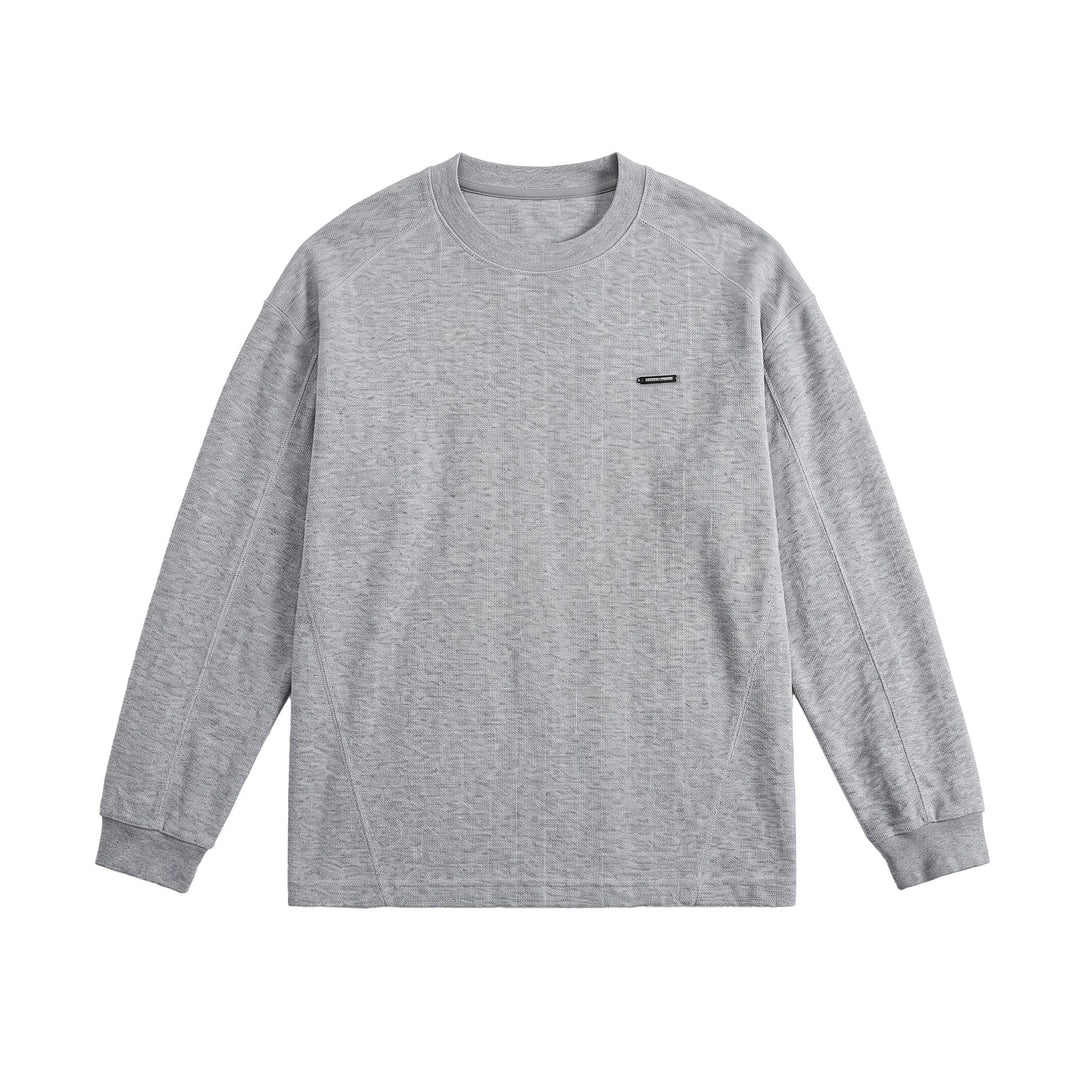 Unisex Gerippter Oversize-Pullover mit Raglanärmeln und Metalllogo Drune
