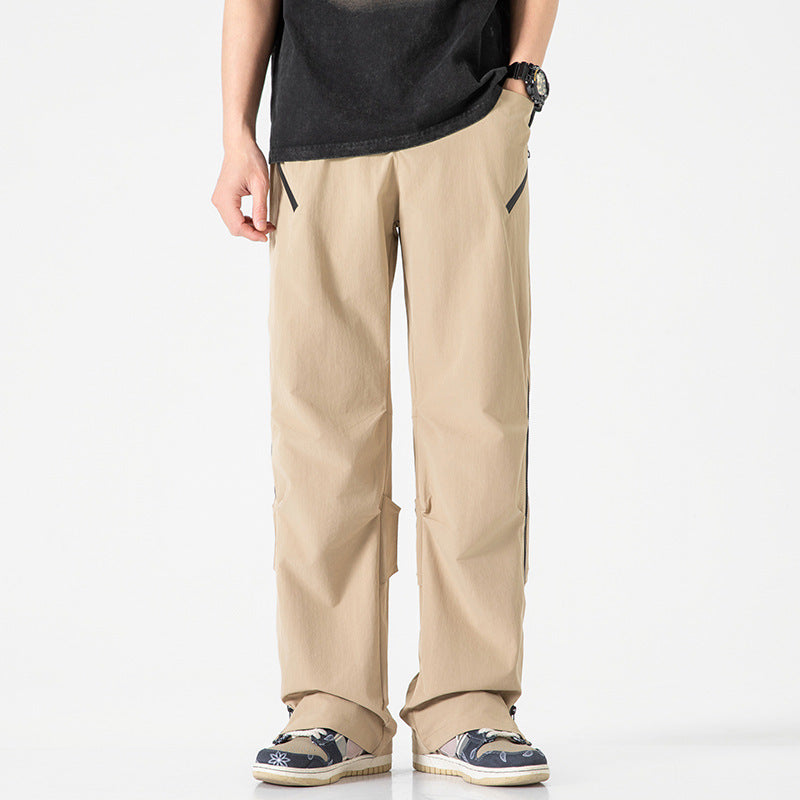 Herren Multifunktionale Tech‑Cargo‑Hose mit seitlichen Zippern, elastischem Bund und taktischen Pattentaschen Drune