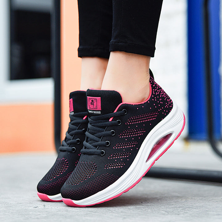 Damen nan atmungsaktiver Strick-Gehkomfort-Sneaker mit integrierter Luftfederung und ergonomischer Rockersohle Drune