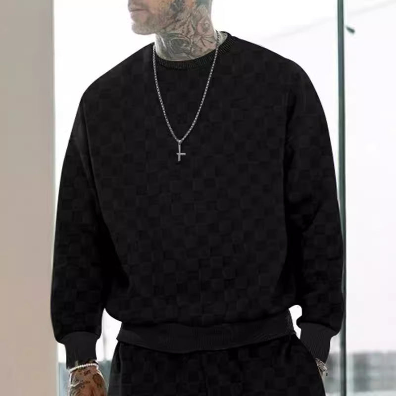 Herren bequemer Sweatshirt mit stilvollem Strukturdesign und elastischem Bündchen Drune