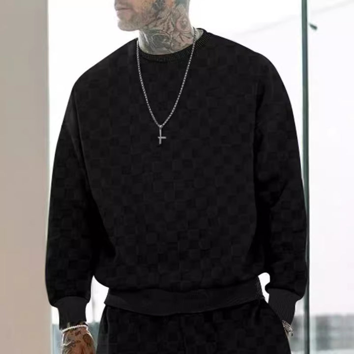 Herren bequemer Sweatshirt mit stilvollem Strukturdesign und elastischem Bündchen Drune