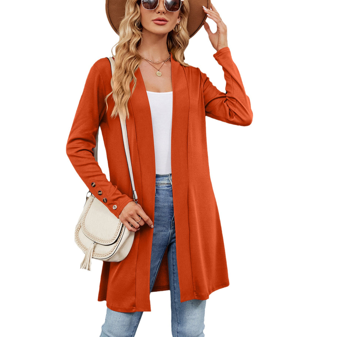Damen longline Cardigan mit modischen Knopfdetails und offener Front Drune