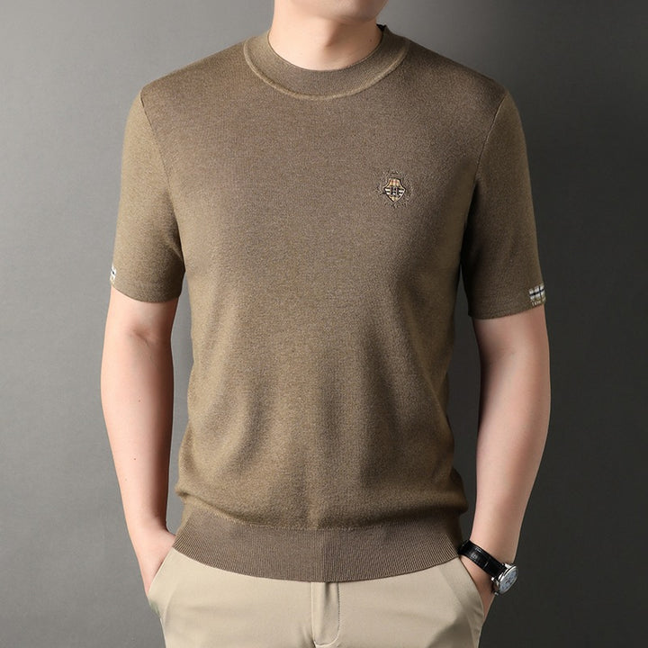 Herren Feinstrick T-Shirt mit klassischem Rundhalsausschnitt und hochwertiger Verarbeitung Drune