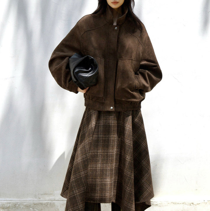 Damen Modische Oversized-Jacke Drune