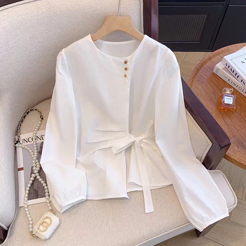 Damen Bluse mit eleganter Schleifenbindung Drune