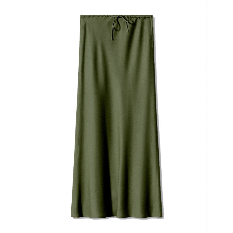Damen Maxi-Rock mit elastischemBund und seitlicher Bindegurt Drune