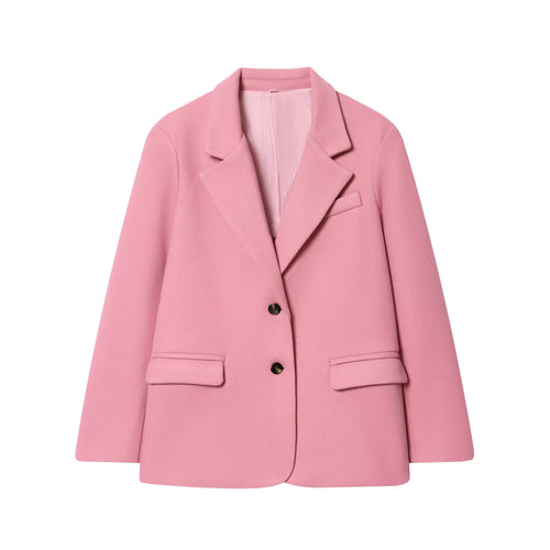 Damen nan taillierter Wollblazer mit Reverskragen und aufgesetzten Taschen Drune