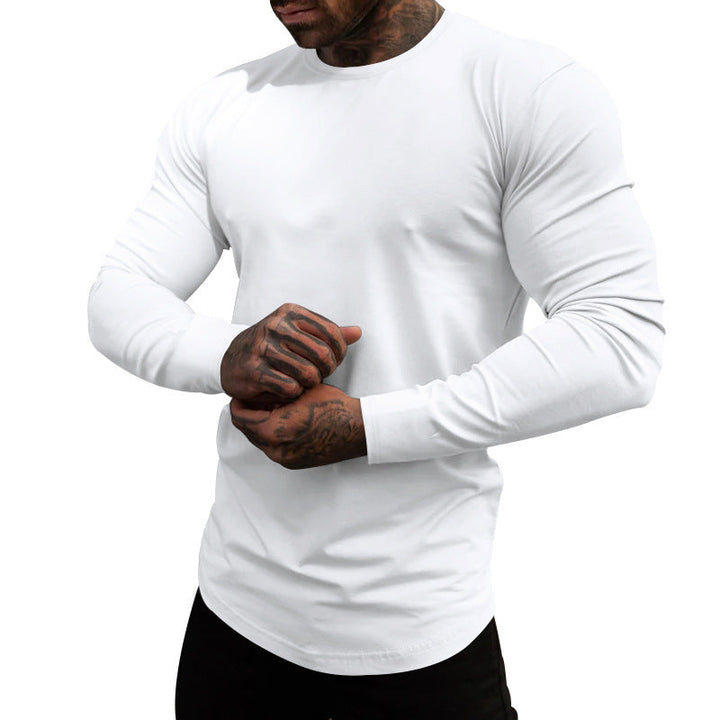 Herren Langarmshirt aus weichem, elastischem Baumwollmix mit Rundhalsausschnitt Drune