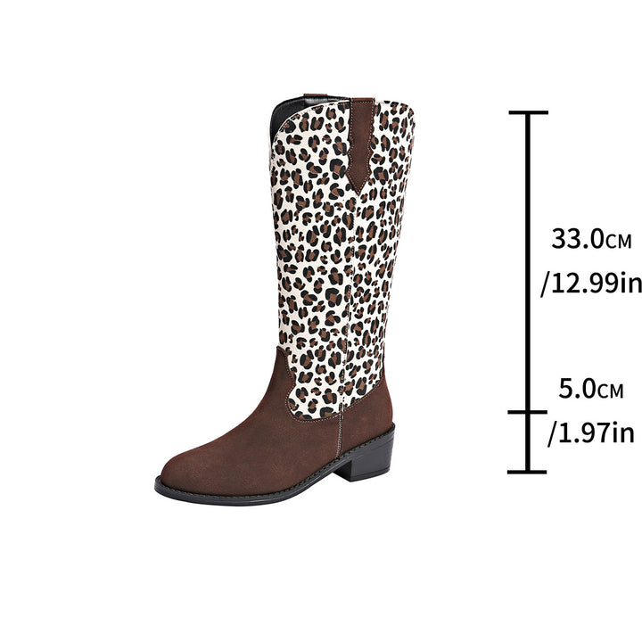Damen Stiefel mit trendigem Punktmuster und robustem Blockabsatz Drune