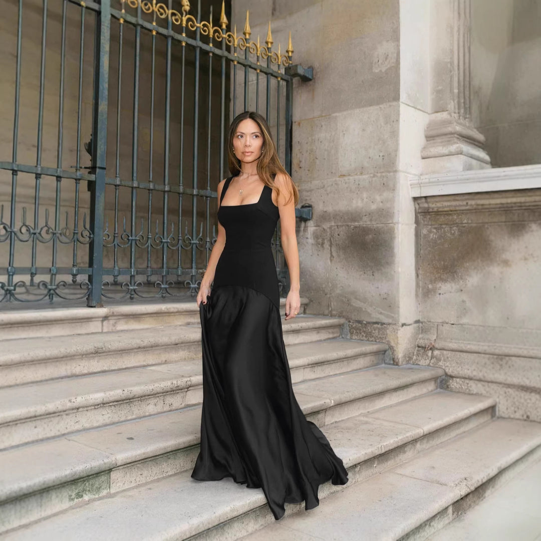 Damen Elegantes Maxikleid mit taillierter Passform und fließendem Rock Drune