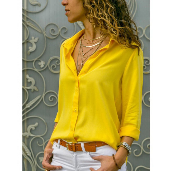 Damen Lockere Bluse mit modernem Schnitt und bedeutenden Knopfdetails Drune