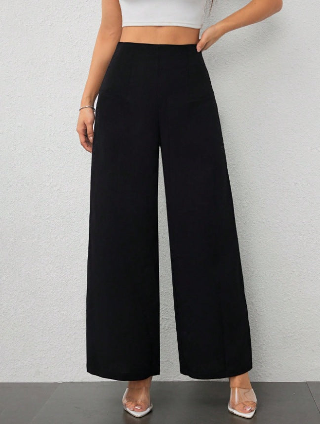 Damen elegante und fließende Hochbund-Hose Drune