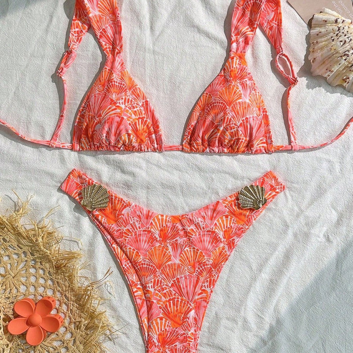 Damen Triangel-Bikini mit modischem Muschel-Design Drune