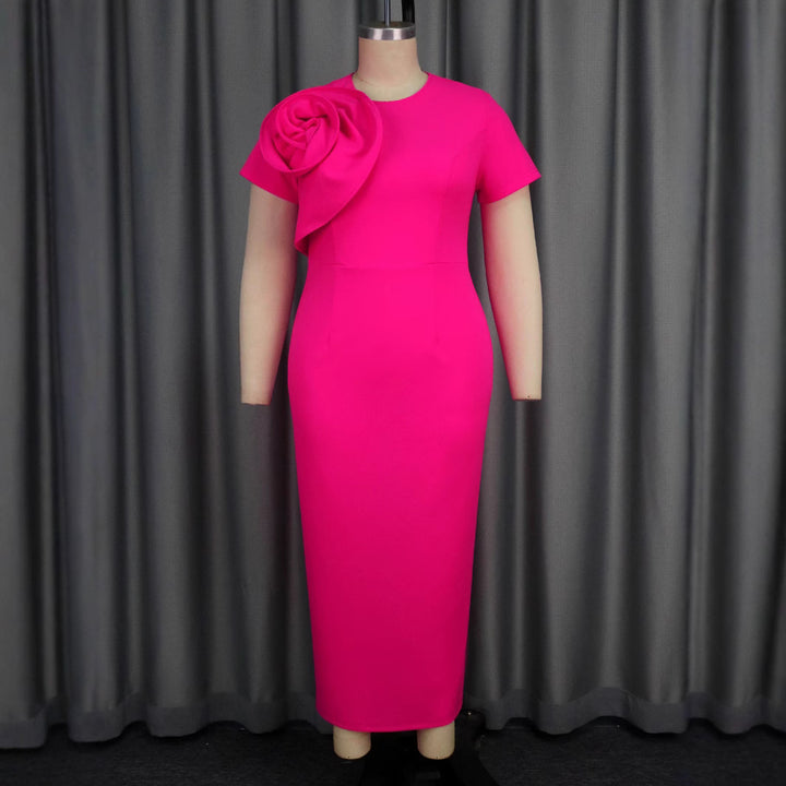 Damen Elegantes Maxikleid mit floralem Rüschendetail Drune