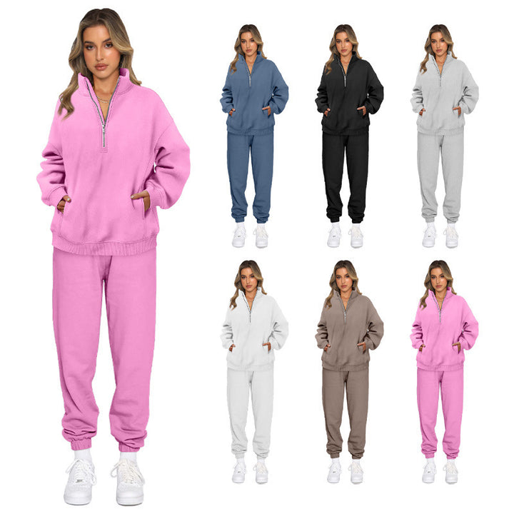 Damen sportliches Set mit Stehkragen und praktischem Reißverschluss Drune
