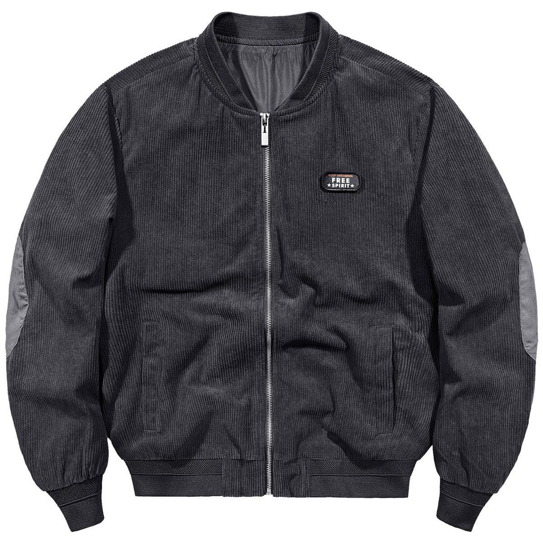 Herren Cord-Blouson im Bomberstil mit Rippenstruktur und Badge-Detail Drune