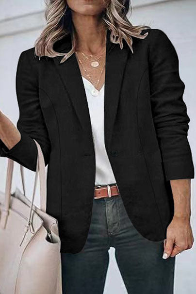 Damen Taillierter Blazer mit geschliffenem Revers, leichter Schulterpolsterung und Ein-Knopf-Verschluss Drune