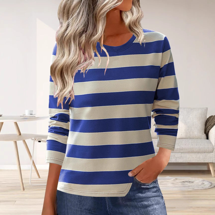 Damen Langarmshirt mit modernem Streifenmuster und bequemer Passform Drune