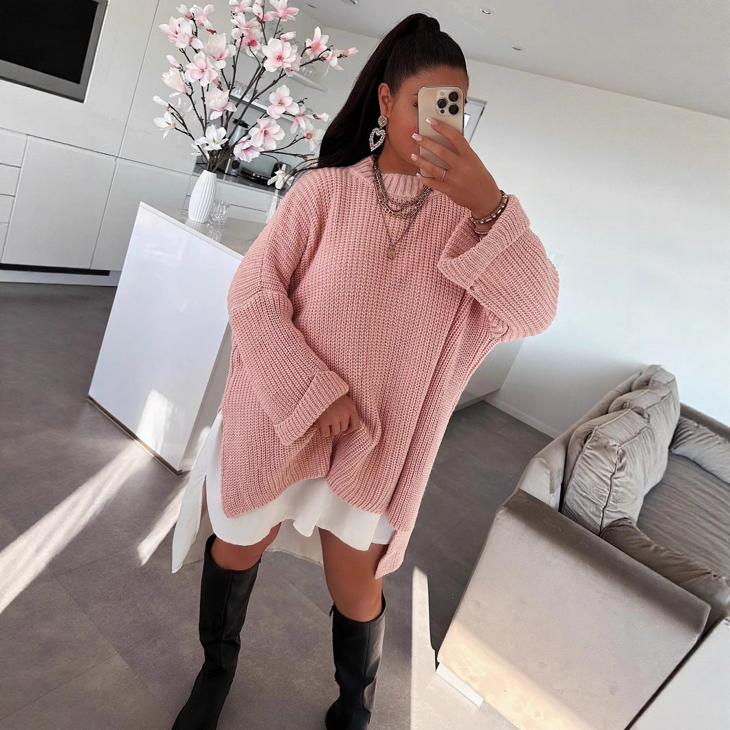 Damen Oversized Strickpullover mit lässigem Schnitt und weit geschnittenen Ärmeln Drune