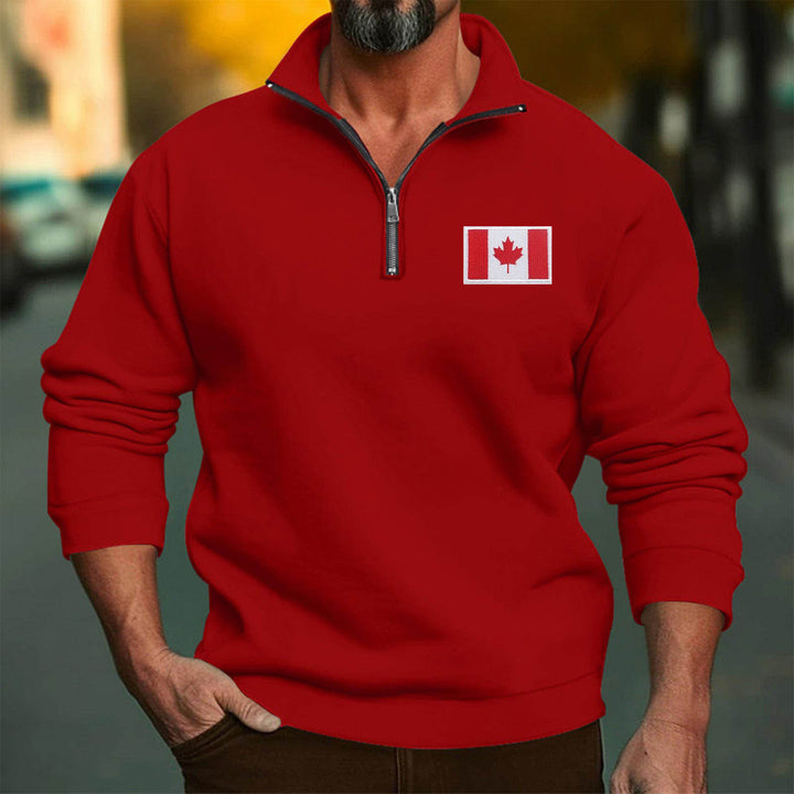 Herren Fleece-Pullover mit hoch schließendem Kragen und Reißverschluss Drune