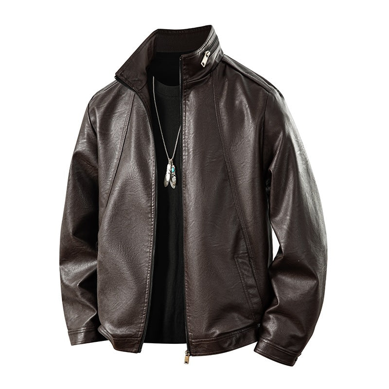 Herren Kunstlederjacke im sportlichen Design Drune