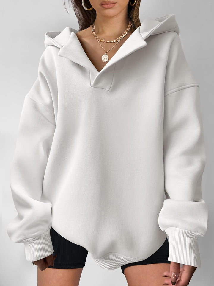Damen Oversized Kapuzenpullover mit Kängurutasche Drune