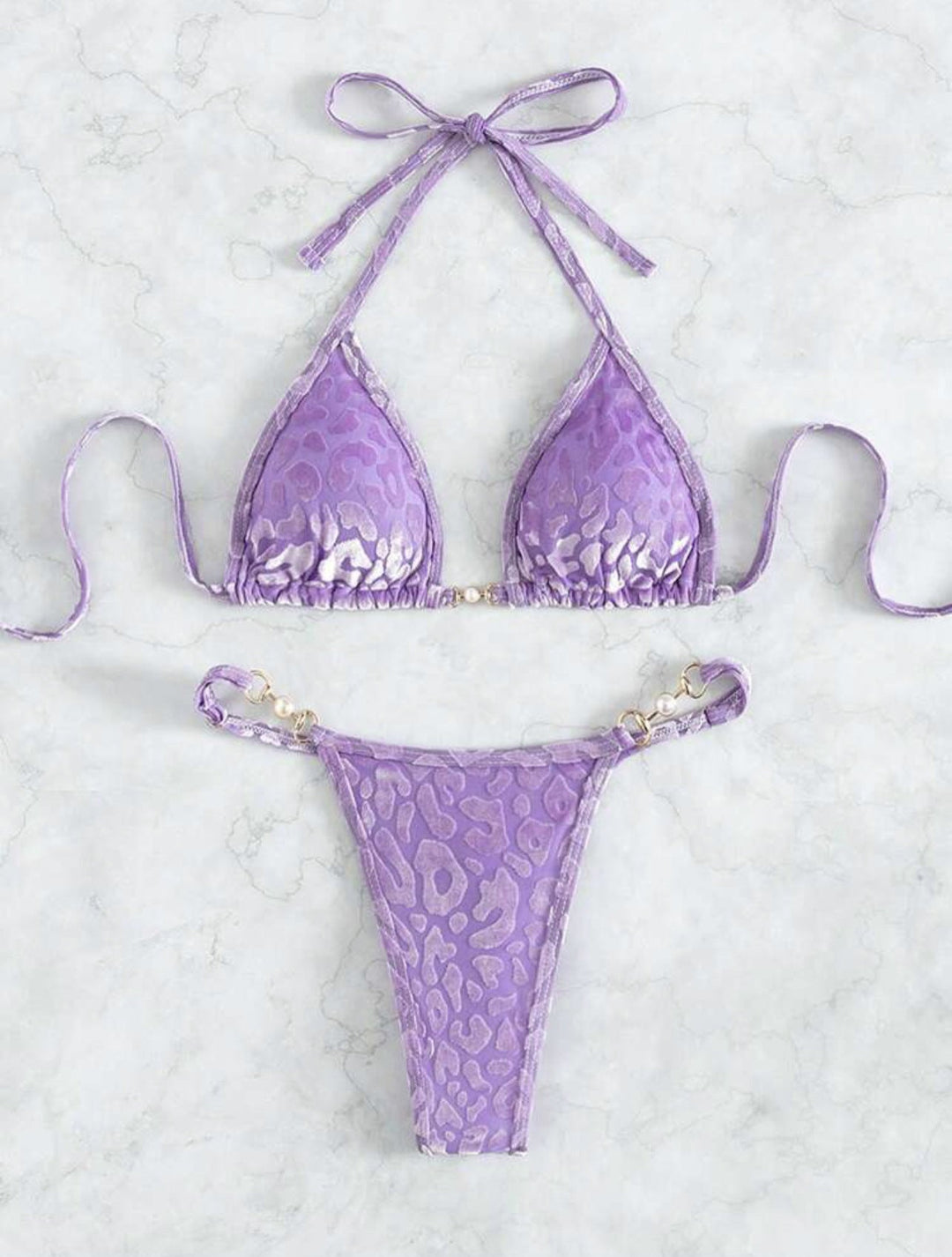 Damen Triangel-Bikini mit dekorativen Akzenten und raffiniertem Schnitt Drune