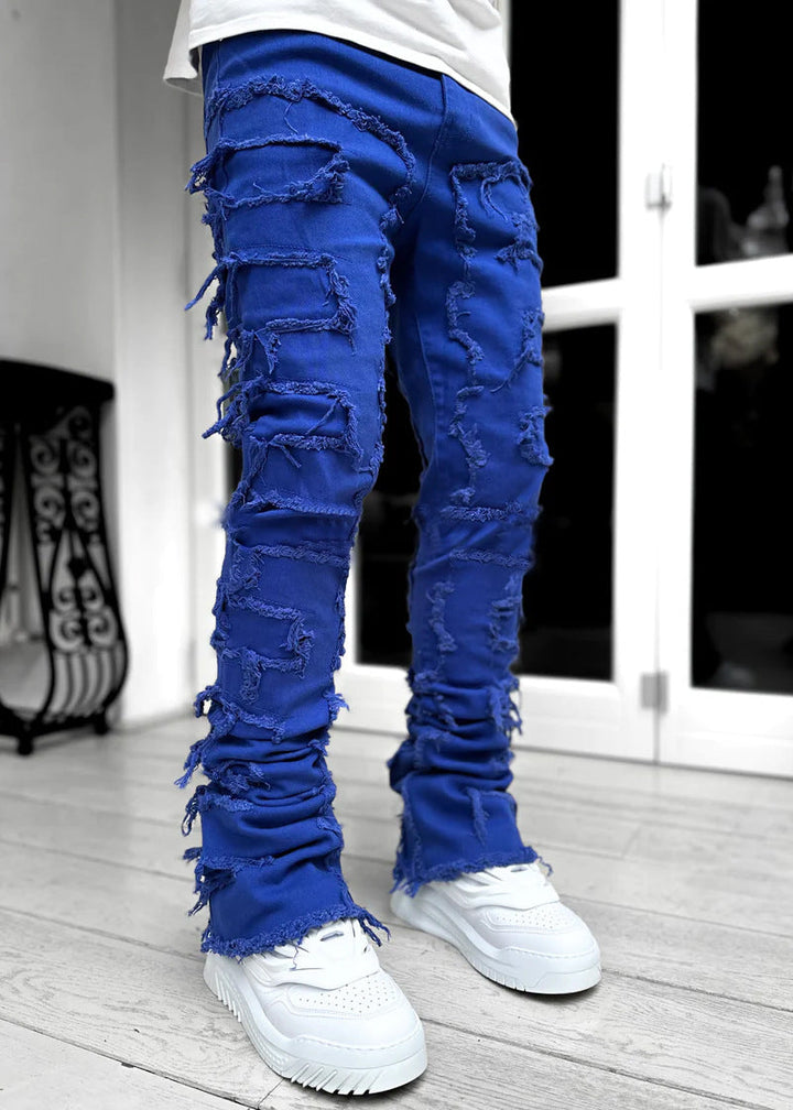 Herren Zerrissene Denim-Hose im lässigen Stil mit einzigartigem Design Drune