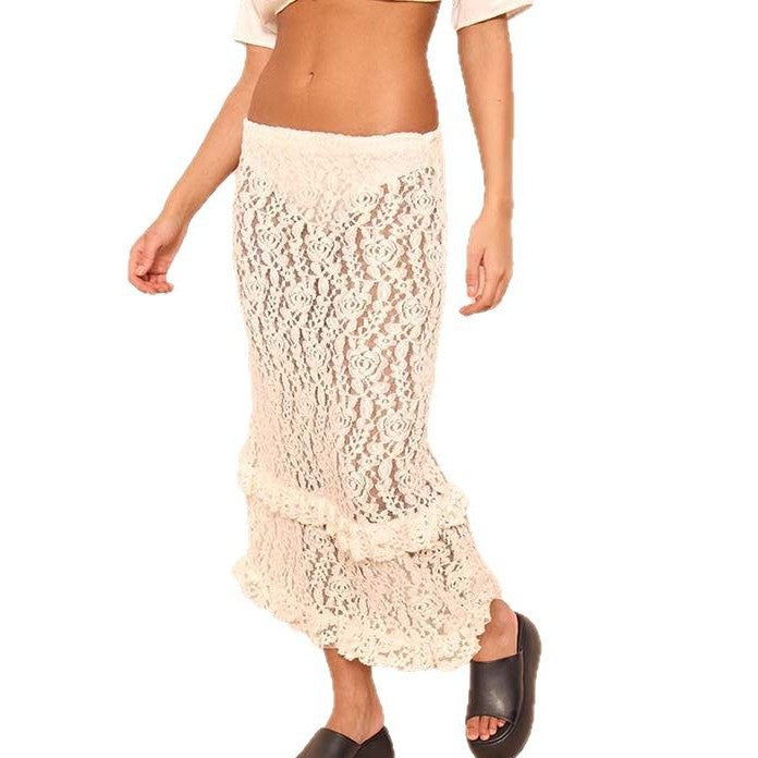 Damen Spitzen Badeanzug Cover-Up Drune