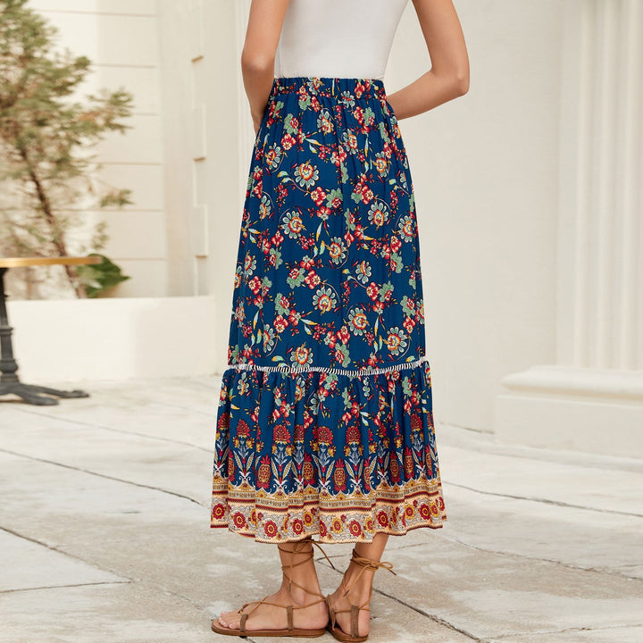 Damen Maxi-Rock mit verspieltem Blumenmuster Drune
