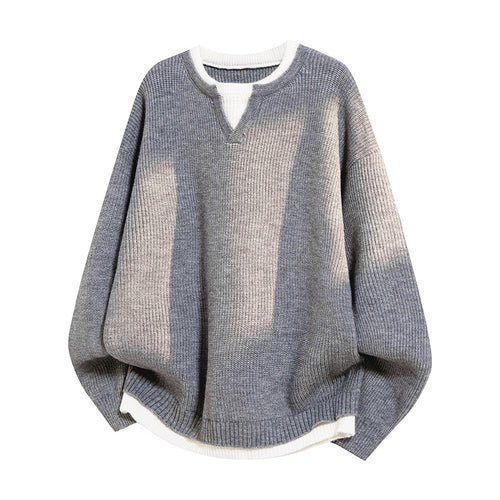 Damen Eleganter lässiger Pullover mit V-Ausschnitt und weitem Schnitt Drune