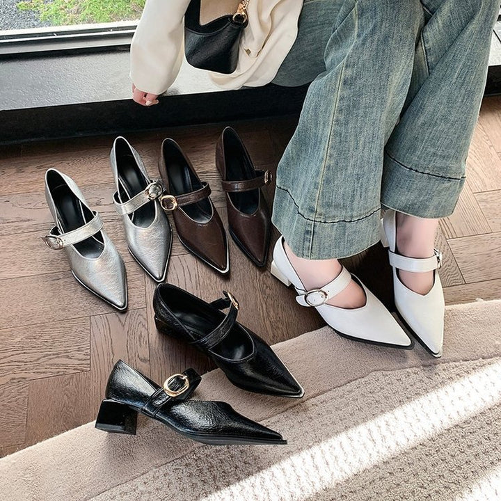 Damen Elegante Mary Jane Schuhe mit modischem Blockabsatz und verstellbarem Riemen Drune