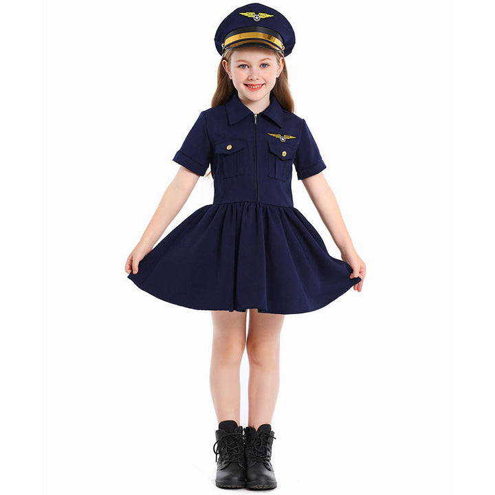 Mädchen Pilotinnenkleid mit schickem Schnitt und detailreichem Zubehör Drune