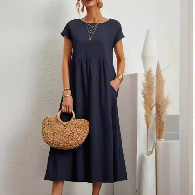 Damen Midikleid mit lässigem Schnitt und seitlichen Taschen Drune