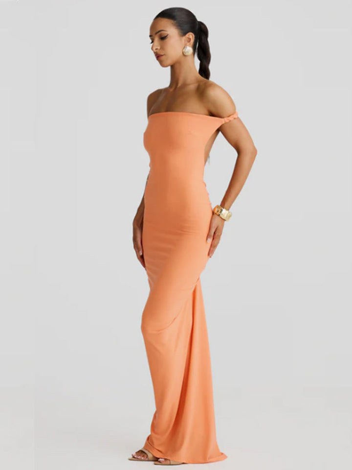 Damen figurbetontes Abendkleid mit elegantem Halterdesign und schwingendem Saum Drune