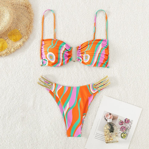 Damen Triangel-Bikini mit raffinierter Rüschendetail und eleganten Akzenten Drune
