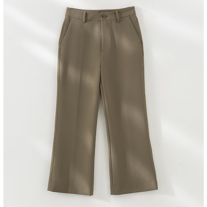 Damen Tailored-Stoffhose mit Bügelfalte, weiter Beinführung und Gürtelschlaufen Drune