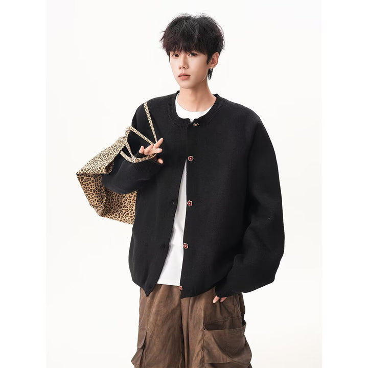 Herren Trendige Oversized Strickjacke mit Reißverschluss Drune