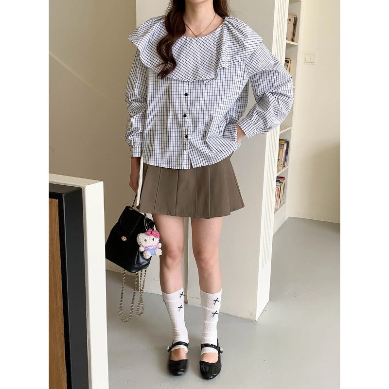 Damen modische Bluse mit Rüschendetails Drune
