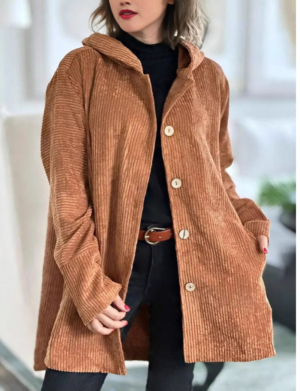 Damen Winterjacke mit hohem Kragen und Knopfverschluss