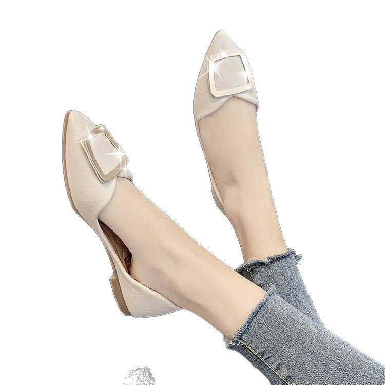 Damen elegante Ballerinas mit modischem Schnallen-Detail Drune