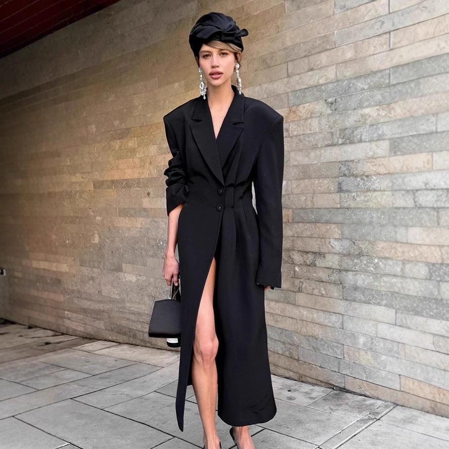 Damen Modische Oversized-Blazerjacke mit tailliertem Schnitt und eleganten Details Drune