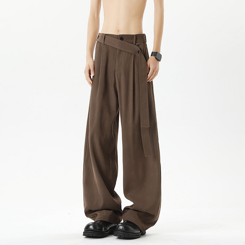 Damen Modische Weite Stoffhose Drune