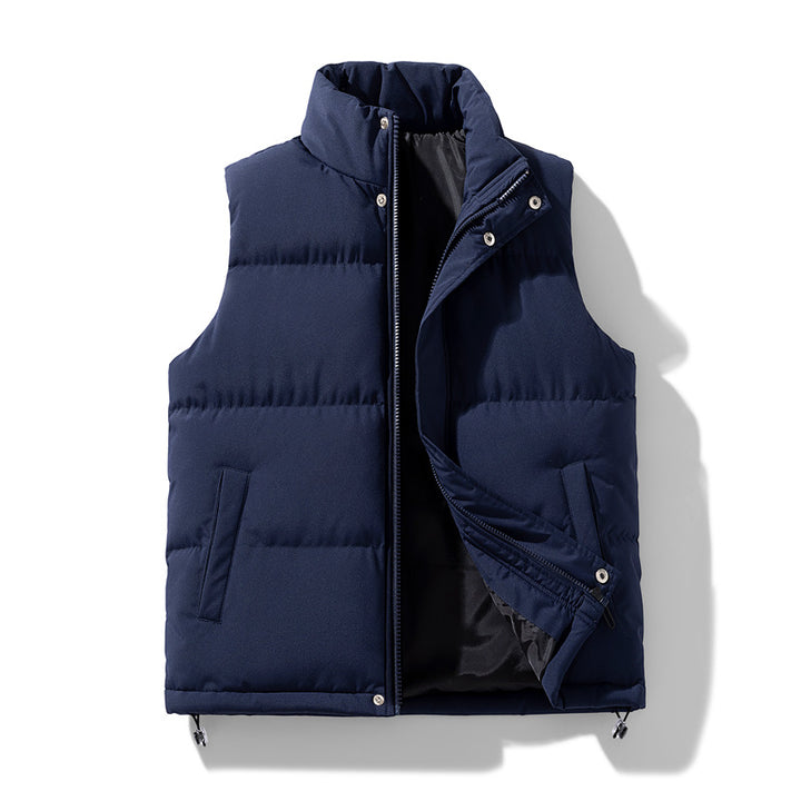 Herren Isolierende Outdoor-Steppweste mit hohem Kragen, 2‑Wege‑Reißverschluss & verdeckten Eingrifftaschen Drune